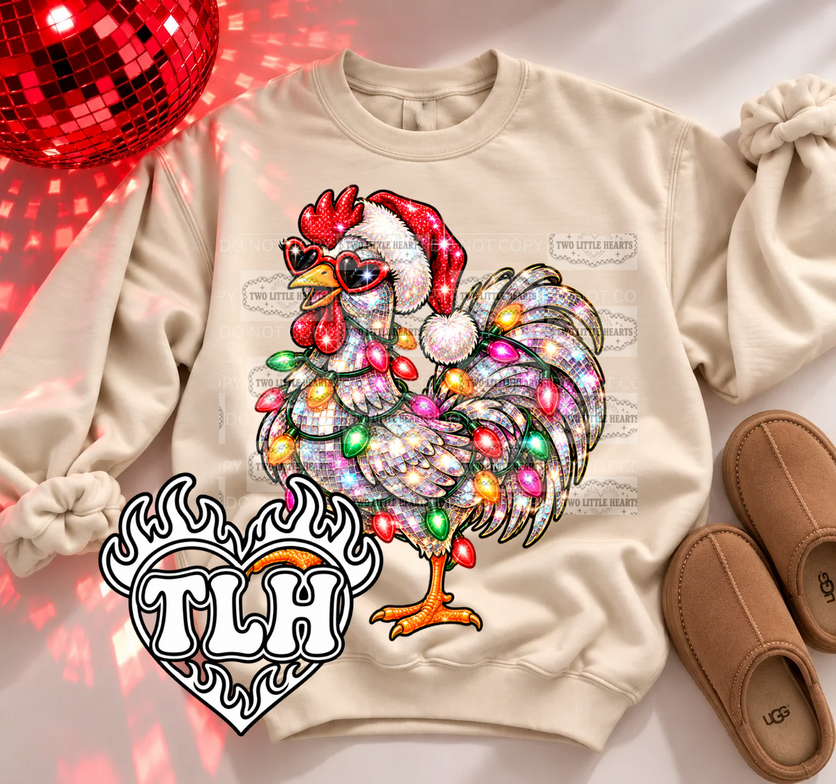 Christmas rooster PNG