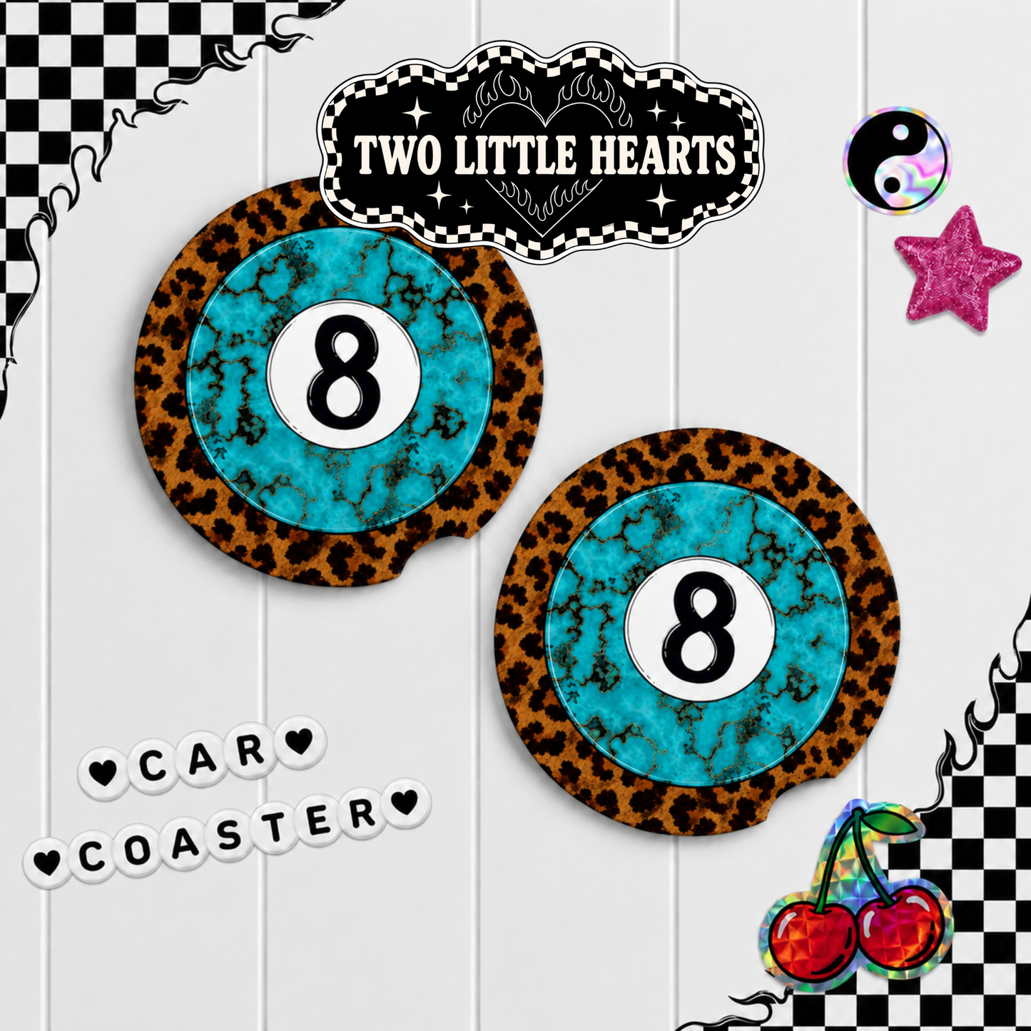 Western 8ball Car Coaster