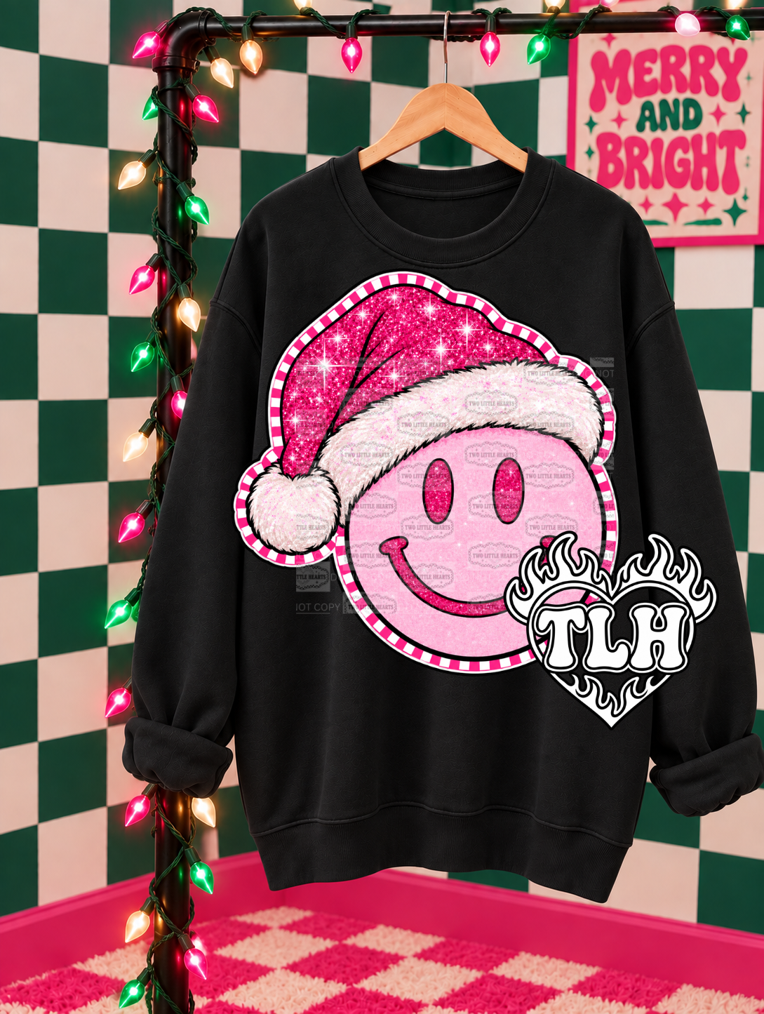 Pink Santa smiley PNG