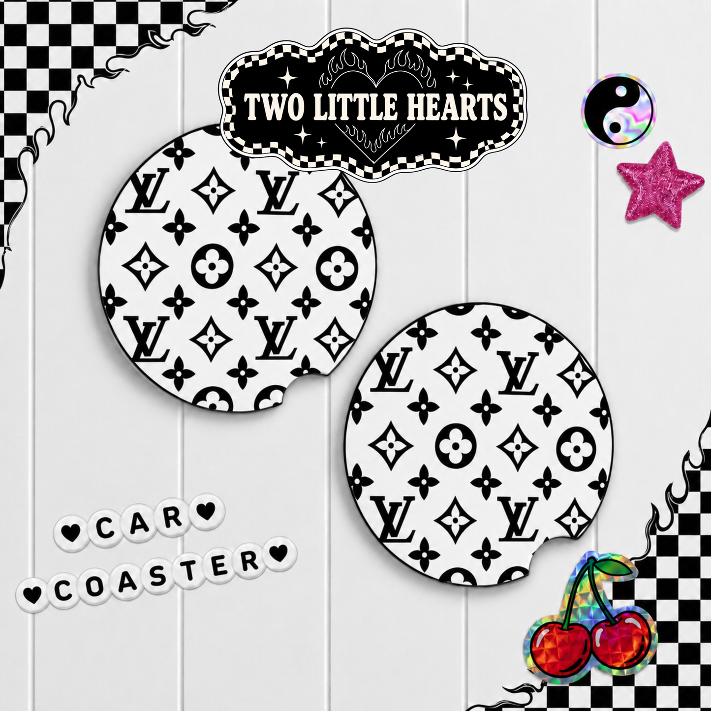 Blk LV Car Coaster
