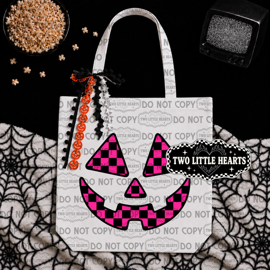 Pink pumpkin face Candy Bag 🍬