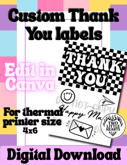 Thank you label
