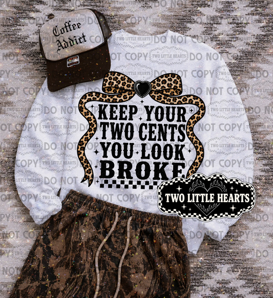 Keep your two cents cheetah PNG