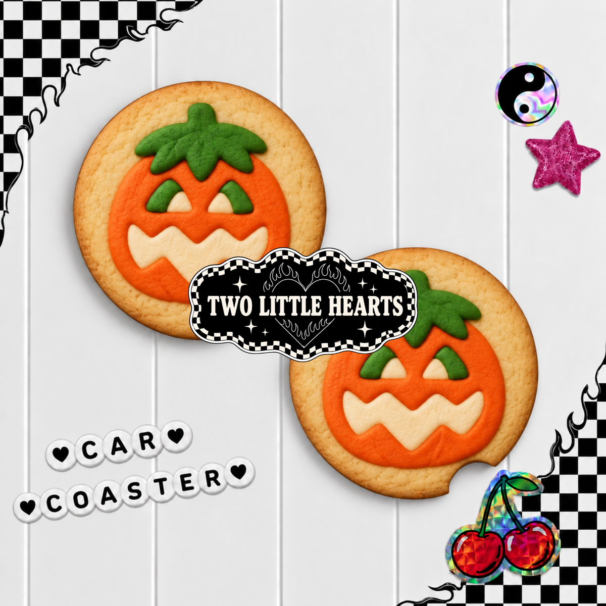 Pumpkin cookie Car coaster