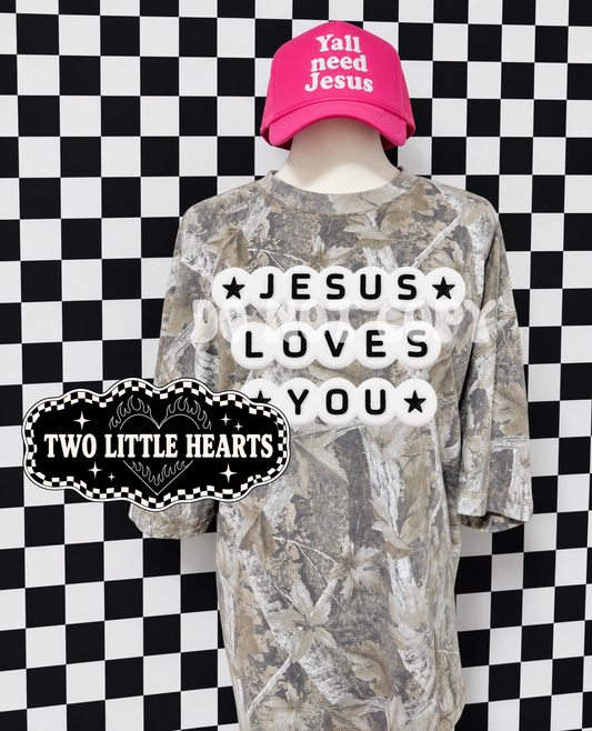 Bead font Jesus Loves You PNG