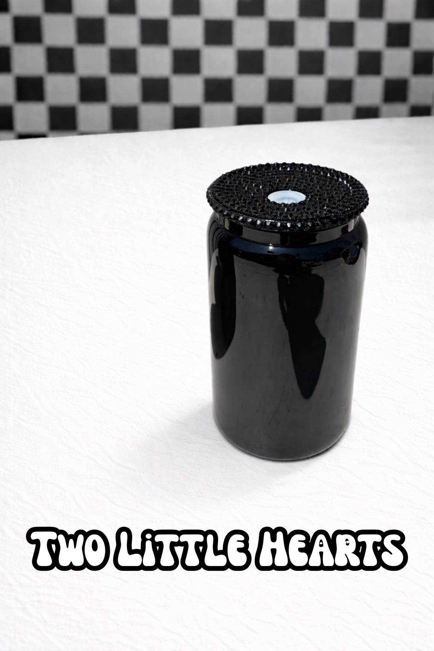 Glass 16oz w/bling lid