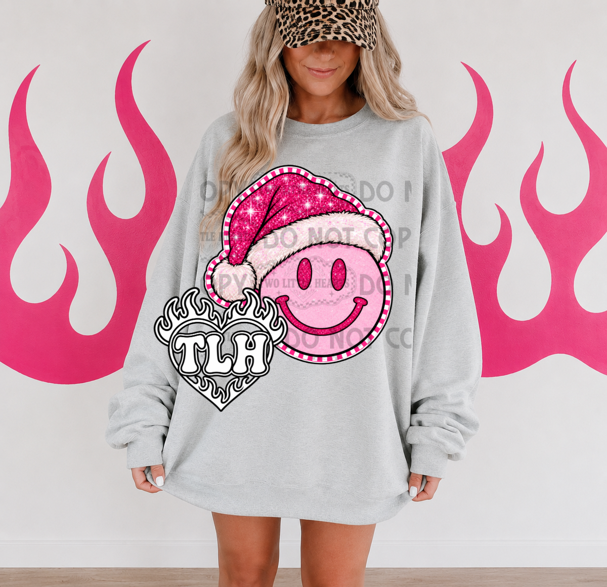 Pink Santa smiley PNG